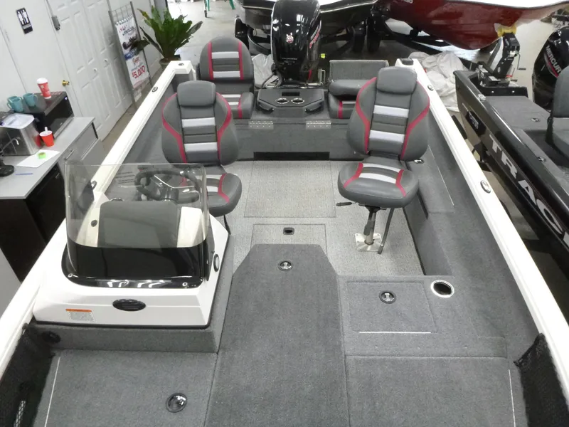 Slide: The Image of 2024 Ranger VS1782SC Angler boat interior with seating and console. - 4