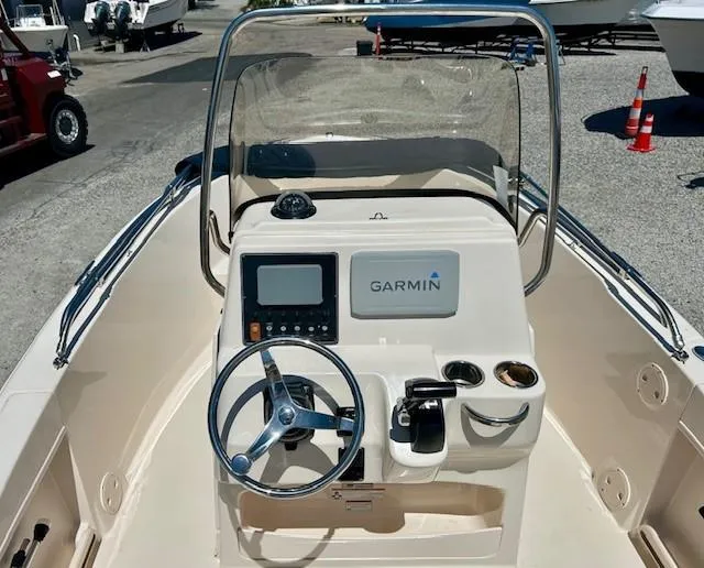 Slide: The Image of 2020 Grady-White Fisherman 180 boat console with Garmin navigation system. - 3