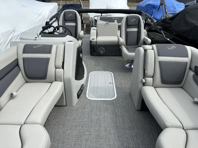 Slide: The Image of 2025 Barletta Boats C20UC interior with luxurious seating and modern design. - 20
