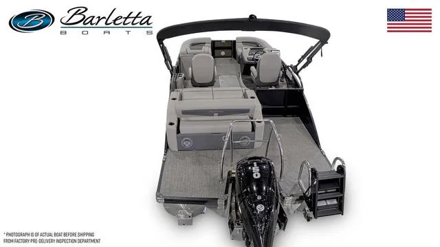 Slide: The Image of 2025 Barletta Boats C20UC pontoon with sleek design and comfortable seating. - 47