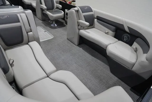Slide: The Image of 2025 Barletta Boats C22QC interior with luxurious seating and modern design. - 20