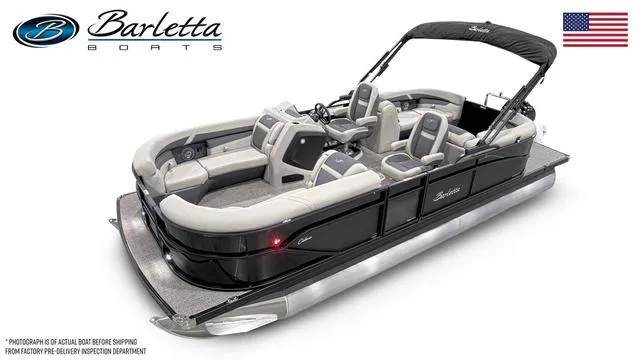 Slide: The Image of 2025 Barletta Boats C22QC pontoon with sleek design and comfortable seating. - 42