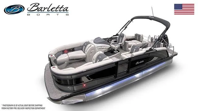 Slide: The Image of 2025 Barletta Boats L23M luxury pontoon with sleek design and modern features. - 42