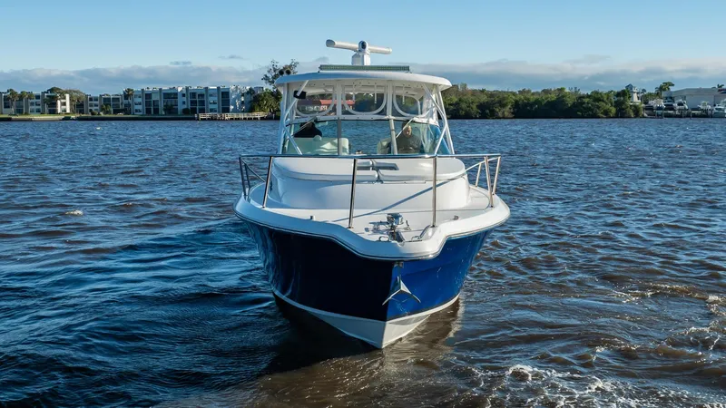 Slide: The Image of 2015 Stamas 390 Aegean boat cruising on a sunny day in open water. - 3