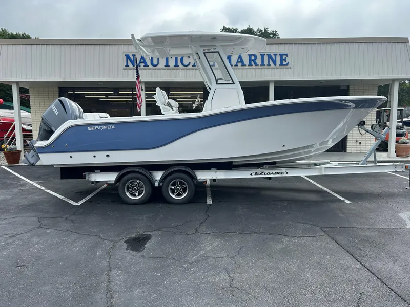 The Image of 2025 Sea Fox 248 Commander boat on trailer at Nautical Marine dealership. - 0