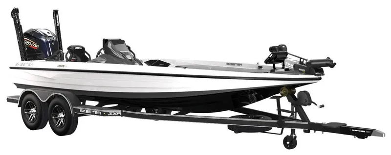 Slide: The Image of 2025 Skeeter ZXR21 fishing boat on trailer, side view. - 1