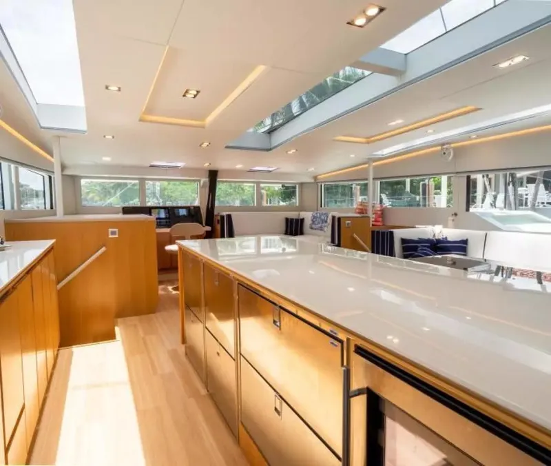 Slide: The Image of Luxurious interior of 2026 McConaghy MC63P Offshore yacht with modern design and ample natural light. - 10