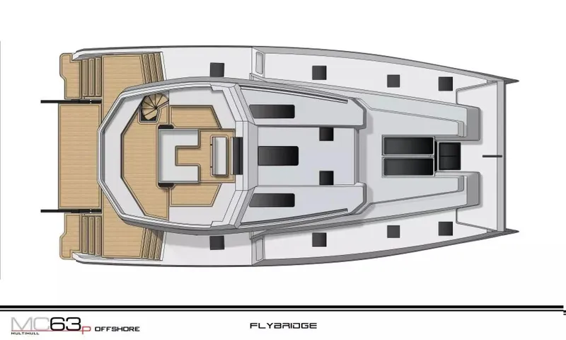 Slide: The Image of Top view of 2026 McConaghy MC63P Offshore yacht flybridge layout. - 29