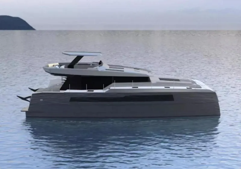 Slide: The Image of 2026 McConaghy MC63P Offshore yacht on calm sea, sleek modern design. - 3