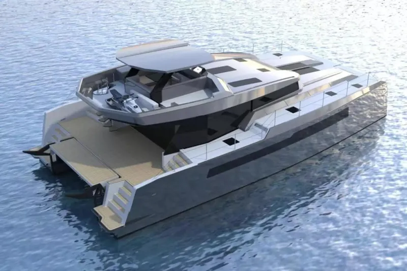 Slide: The Image of 2026 McConaghy MC63P Offshore yacht on calm water, showcasing sleek design and modern features. - 4