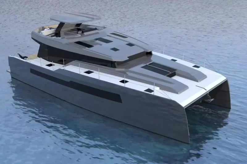 Slide: The Image of 2026 McConaghy MC63P Offshore yacht on calm water, showcasing sleek modern design. - 5