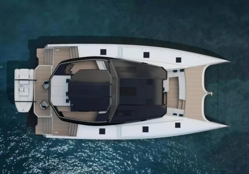 Slide: The Image of Top view of 2026 McConaghy MC63P Offshore yacht on blue water. - 6