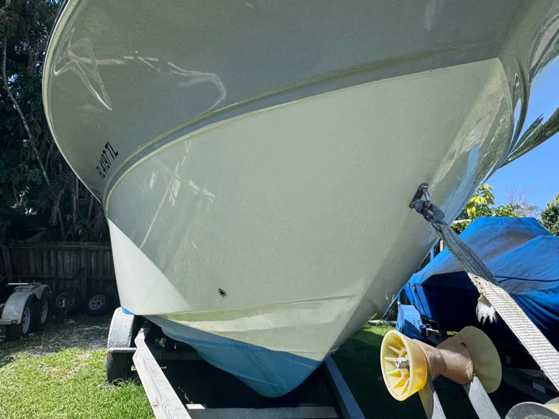 Slide: The Image of 2011 Sea Fox 256 WA Voyager boat on trailer, viewed from the front. - 14