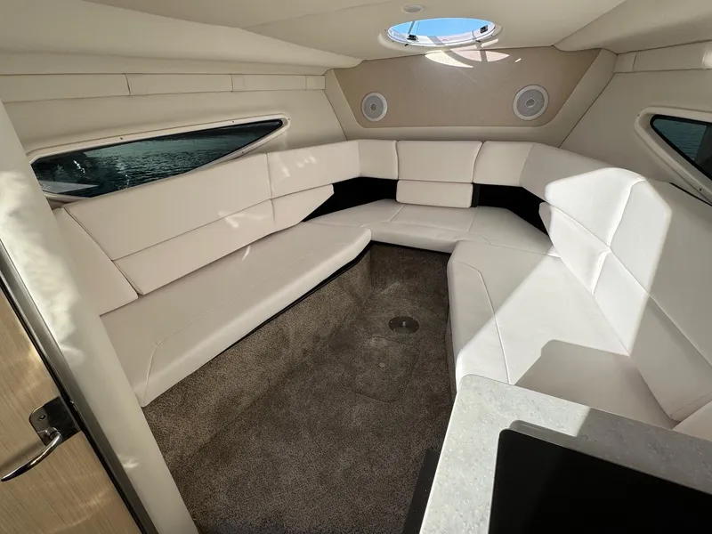 Slide: The Image of Interior of 2025 Regal 26 XO boat with plush seating and modern design. - 44