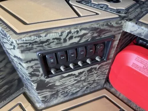 Slide: The Image of Control panel of 2025 Tracker Grizzly 1650 T Prairie Wings Edition boat. - 6