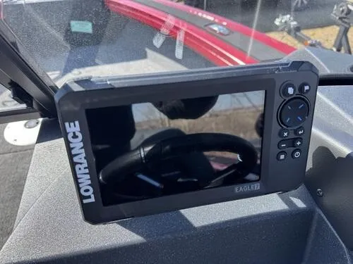 Slide: The Image of Lowrance fish finder on 2025 Tracker Targa V-18 WT boat dashboard. - 9