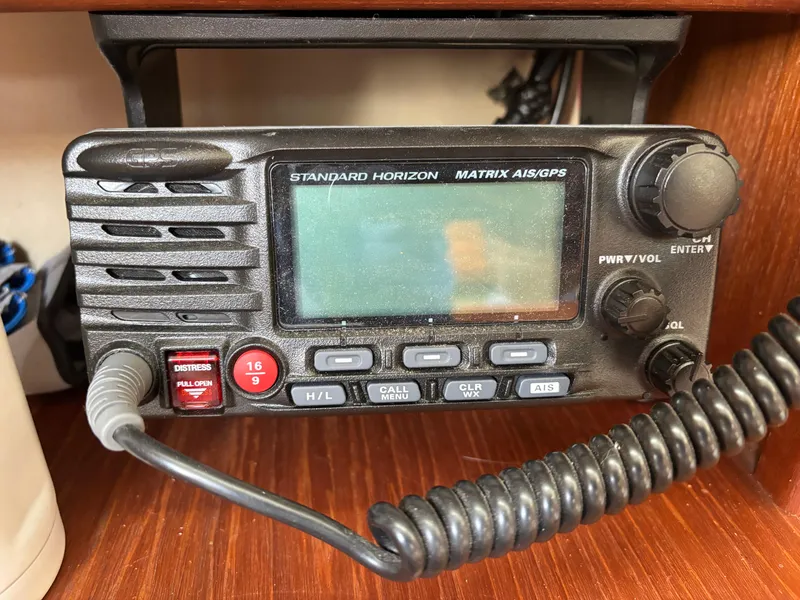 Slide: The Image of Standard Horizon Matrix AIS/GPS radio on 1990 Hunter 33.5 sailboat. - 42
