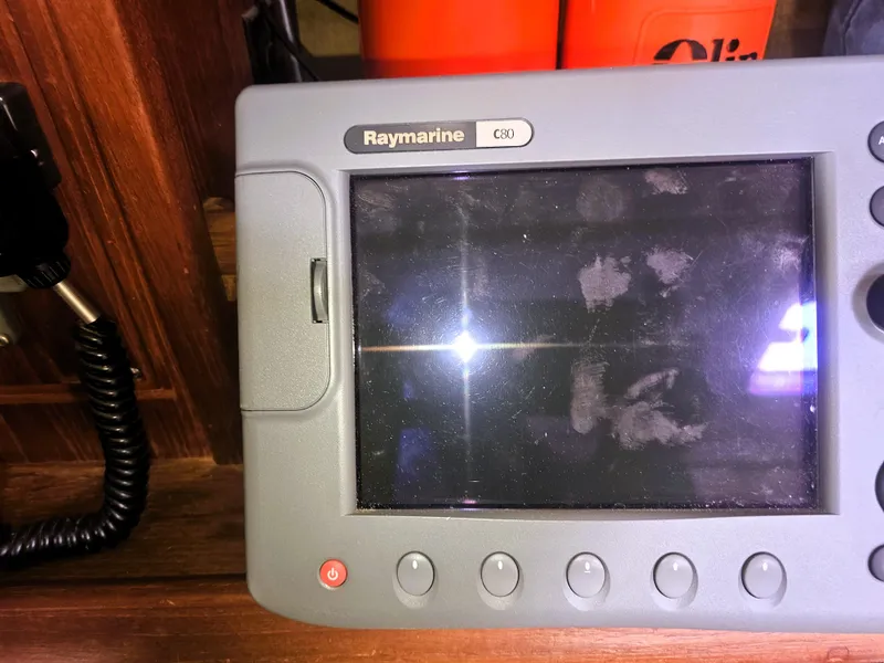 Slide: The Image of Raymarine C80 navigation system on 1990 Island Packet 35 sailboat. - 22