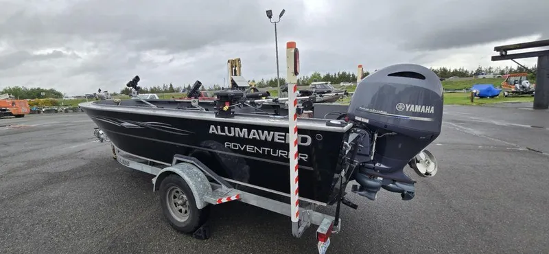 Slide: The Image of 2019 Alumaweld 20 Adventure boat on trailer with Yamaha outboard motor. - 3
