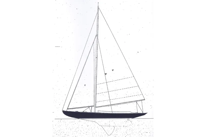 Slide: The Image of Herreshoff Watch Hill 15 sailboat drawing, year 1995. - 15