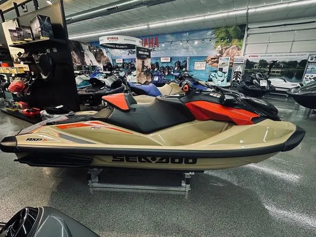 Slide: The Image of Sea-Doo RXP-X™ 325 iBR Metallic Tan / Lava Red Premium 2025 - 1