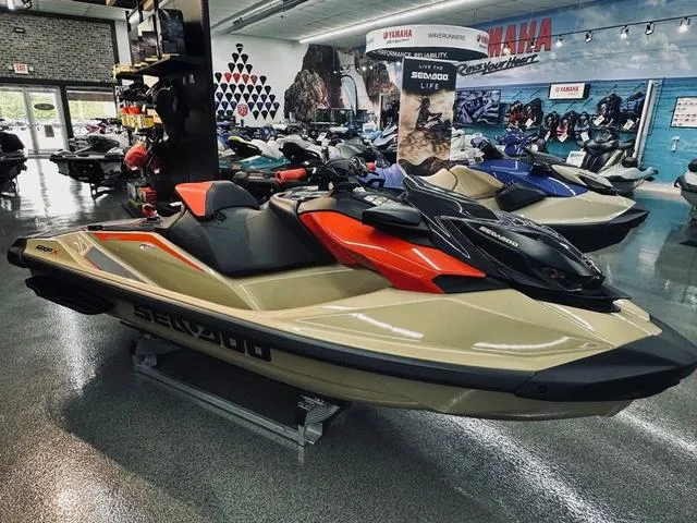 Slide: The Image of Sea-Doo RXP-X™ 325 iBR Metallic Tan / Lava Red Premium 2025 - 2