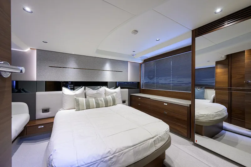 Slide: The Image of Luxurious bedroom interior of 2026 Princess V50 Deck Salon yacht. - 35