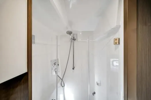 Slide: The Image of Modern shower in 2023 Beneteau Gran Turismo 45 yacht bathroom. - 42