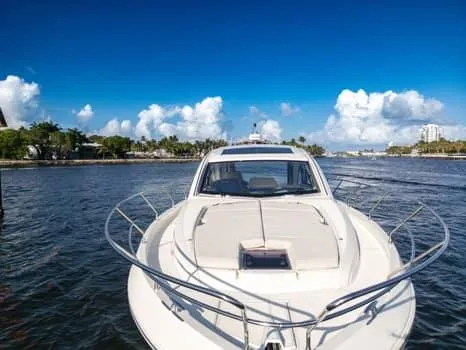 Slide: The Image of 2023 Beneteau Gran Turismo 45 yacht cruising on a sunny day. - 45