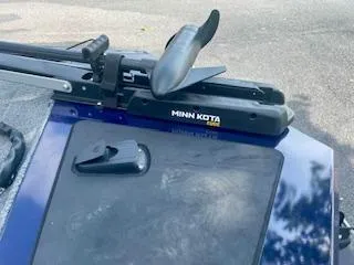 Slide: The Image of 2022 Tracker Pro 170 boat with Minn Kota trolling motor on deck. - 6