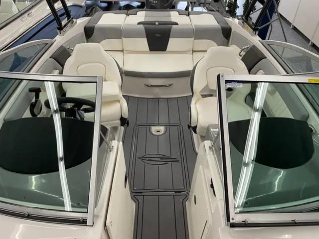 Slide: The Image of 2025 Chaparral 21 SSi OB boat interior with sleek seating and modern design. - 3