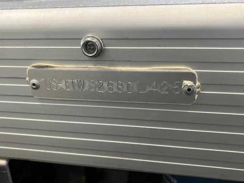 Slide: The Image of 2025 Bennington 27RSBWAT2 boat identification plate with serial number. - 24