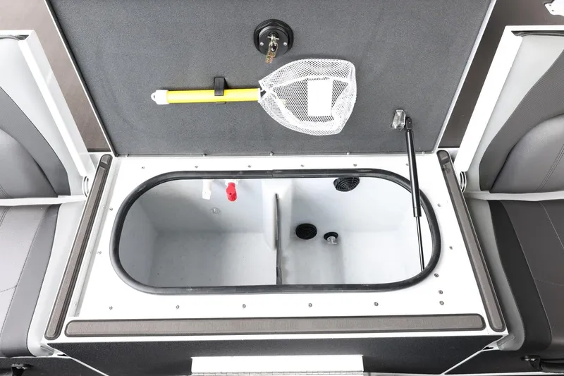 Slide: The Image of 2025 Lund 1875 Renegade SS livewell with net and rod holder. - 24