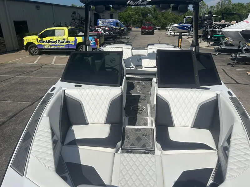Slide: The Image of 2024 Tigé 22RZX boat interior with luxurious seating and modern design. - 12