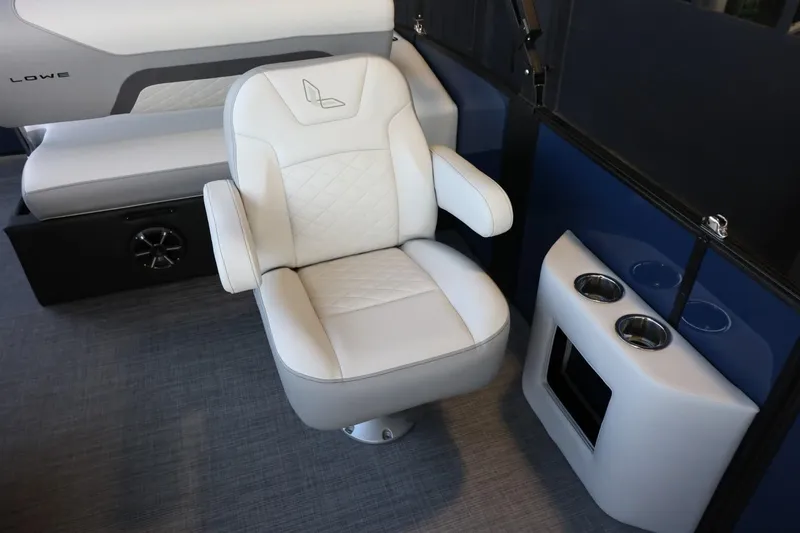 Slide: The Image of Luxurious seating in 2025 Lowe SS 230 DL boat with cup holders and modern design. - 12