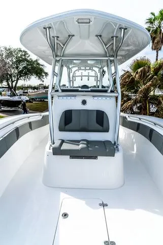 Slide: The Image of 2025 Cape Horn 31T boat with sleek design and spacious deck, featuring modern console. - 14