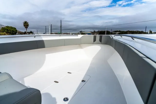 Slide: The Image of 2025 Cape Horn 31T boat interior with sleek design and spacious seating. - 15
