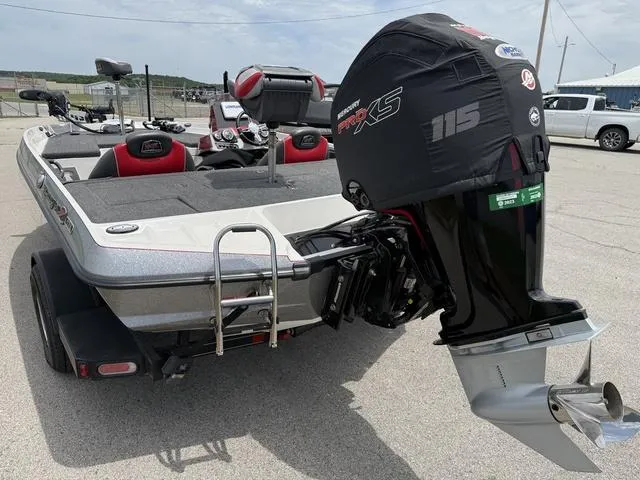 Slide: The Image of 2019 Ranger Z175 boat with Mercury 115 Pro XS outboard motor, parked on a trailer. - 3