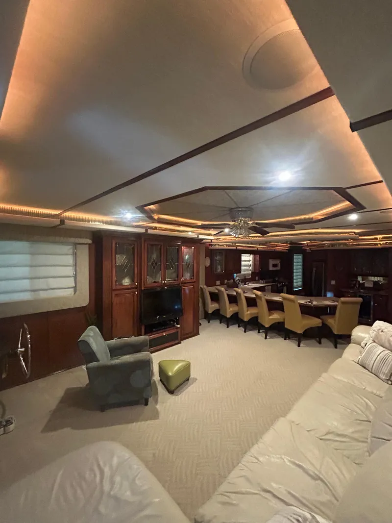 Slide: The Image of Luxurious 2001 Fantasy houseboat interior with elegant seating and ambient lighting. - 6