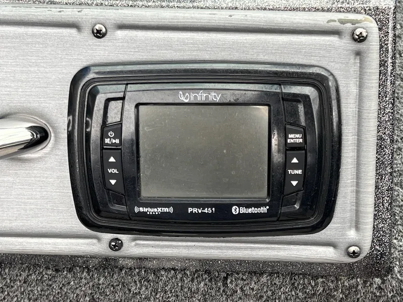 Slide: The Image of Infinity PRV-451 Bluetooth stereo system on 2020 Ranger VS1782 WT boat dashboard. - 13