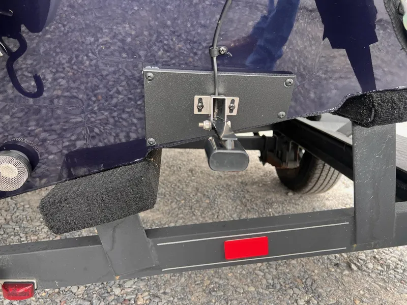 Slide: The Image of 2020 Ranger VS1782 WT boat trailer with transducer and wiring visible. - 31