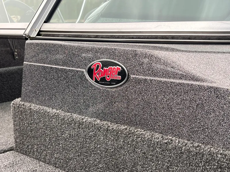 Slide: The Image of 2020 Ranger VS1782 WT boat with logo on textured surface. - 36