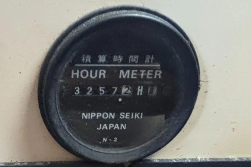 Slide: The Image of Hour meter reading 3257.2 hours on a 1985 Nordic Tug 32, Nippon Seiki Japan. - 13
