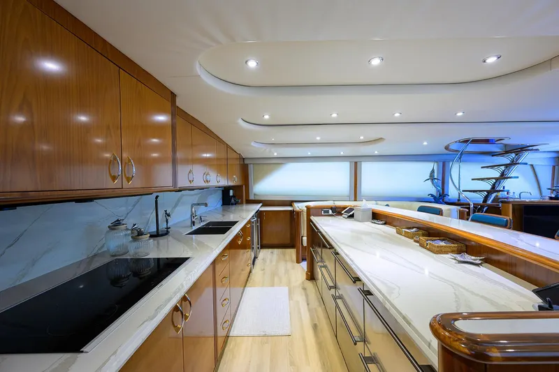 Slide: The Image of Luxurious kitchen interior of 2004 Sea Force IX 82 Enclosed Bridge yacht. - 26