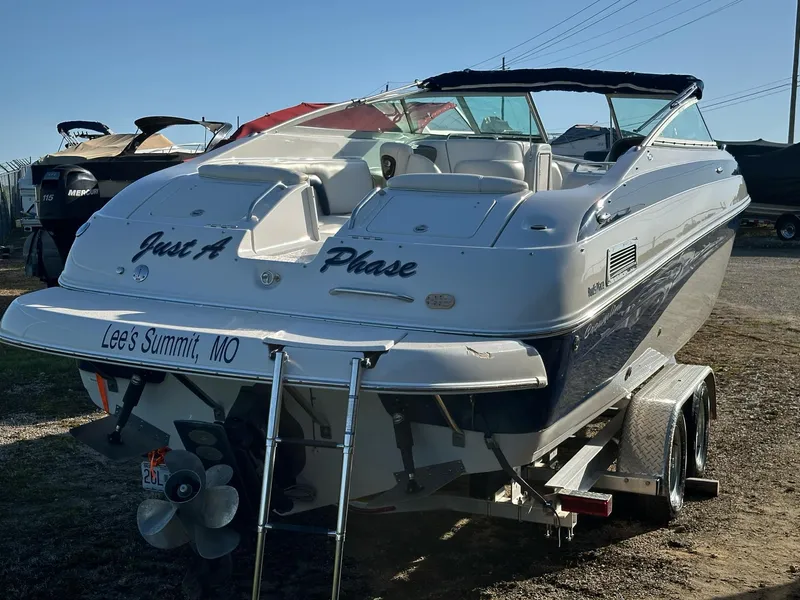 Slide: The Image of 2006 Crownline 270 BR boat on trailer, named "Just A Phase," in Lee's Summit, MO. - 1