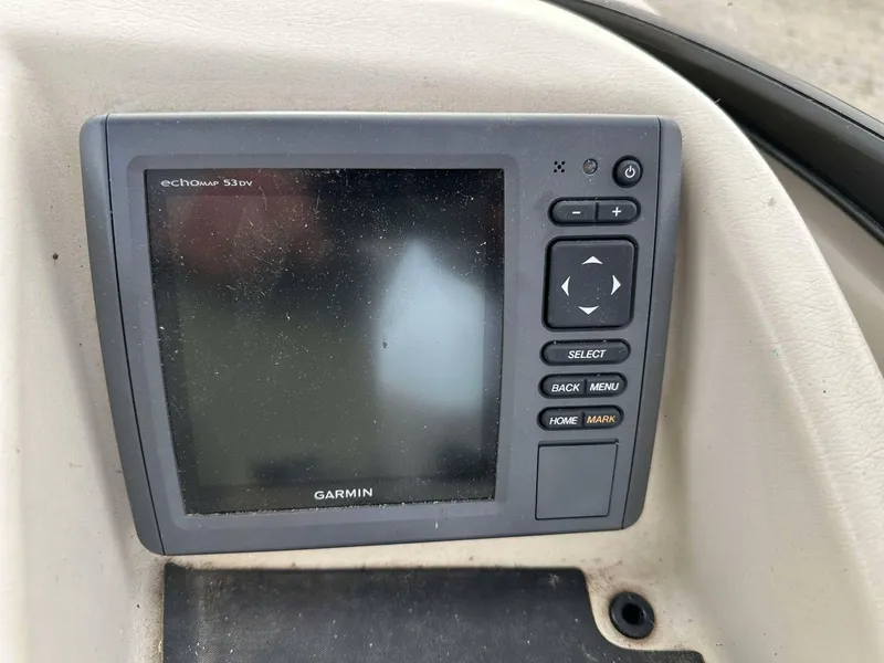 Slide: The Image of Garmin Echo 550c fishfinder on 2016 Bennington 2875 QCW I/O boat dashboard. - 11