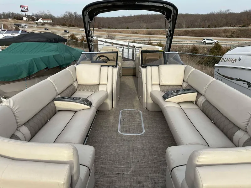Slide: The Image of 2016 Bennington 2875 QCW I/O boat with spacious seating and modern design. - 2