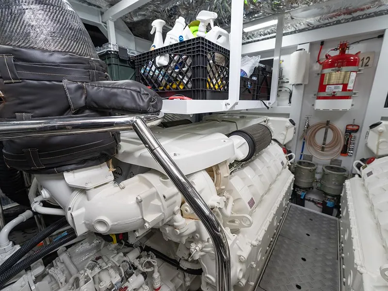 Slide: The Image of Engine room of 2020 Princess S66 yacht with storage and safety equipment - 80