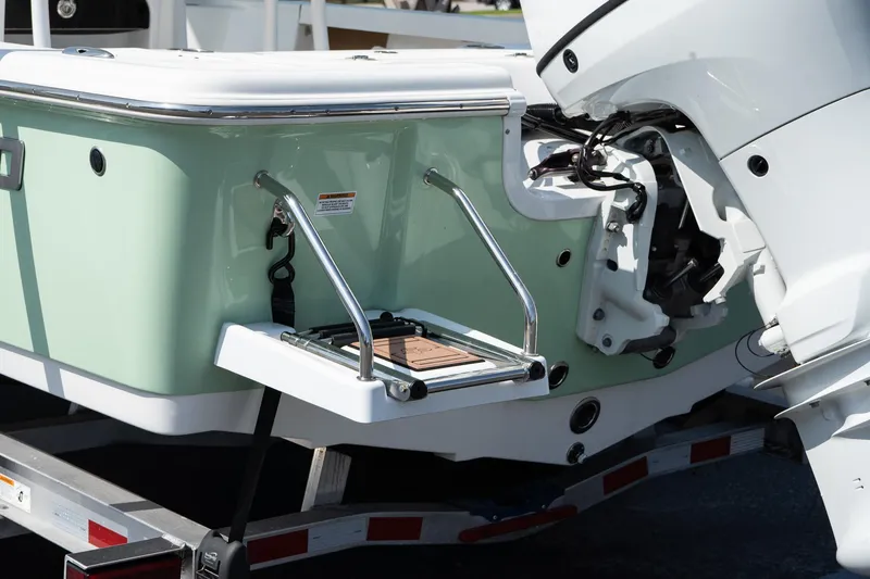 Slide: The Image of 2023 Sea Pro 208 Bay boat with swim platform and outboard motor. - 8