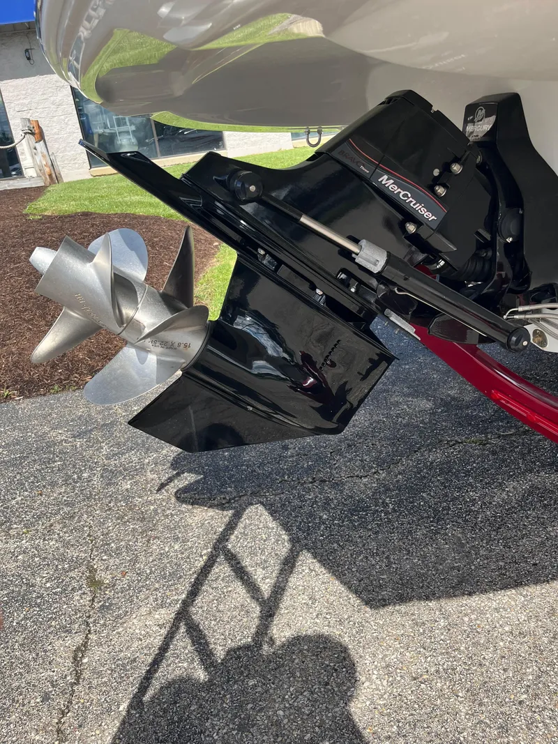 Slide: The Image of 2024 Crownline Eclipse E255 boat propeller and outdrive detail. - 16
